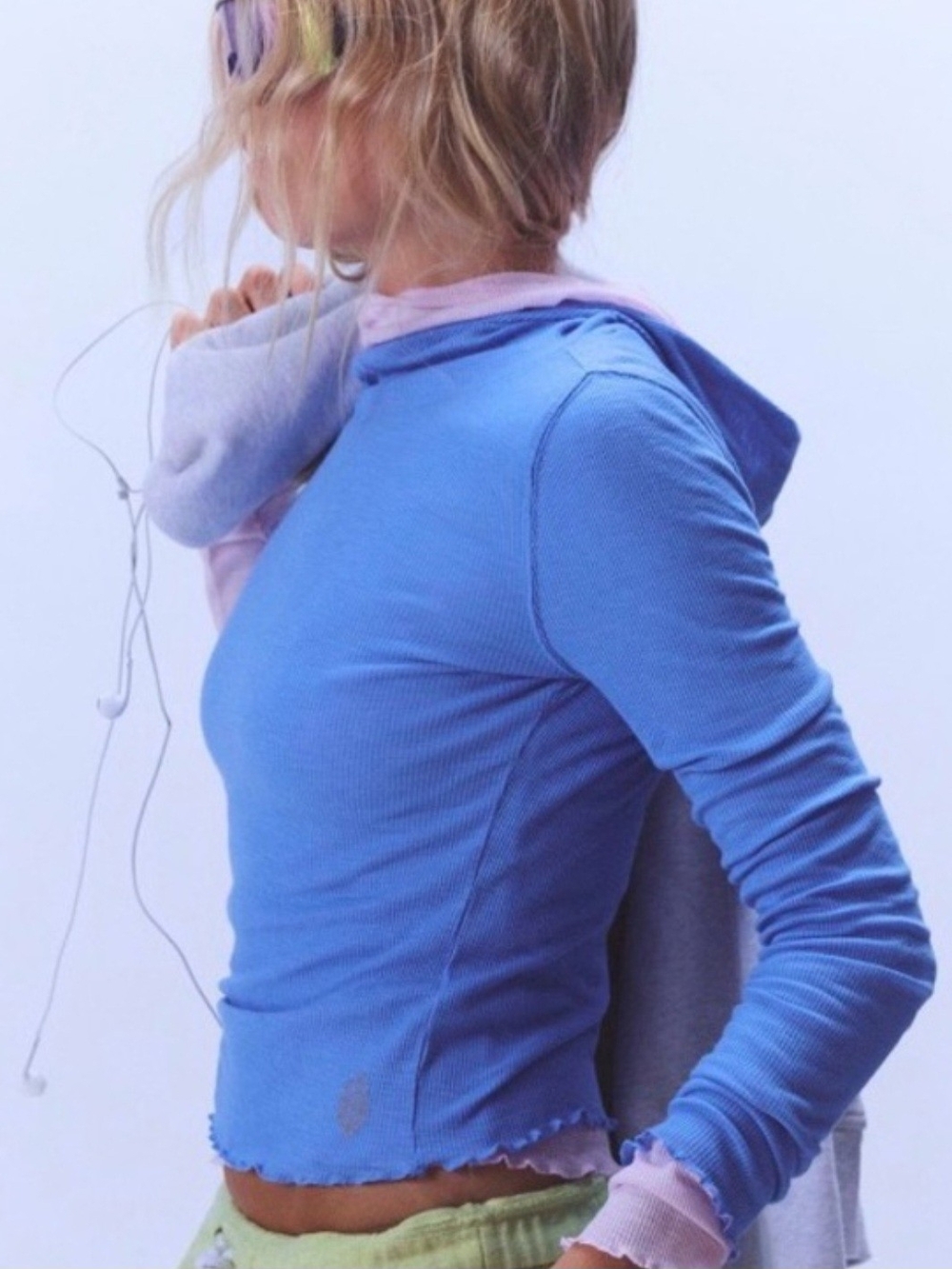 NWT Free People Breath Easy Layer in Riviera Blue, Sz. L